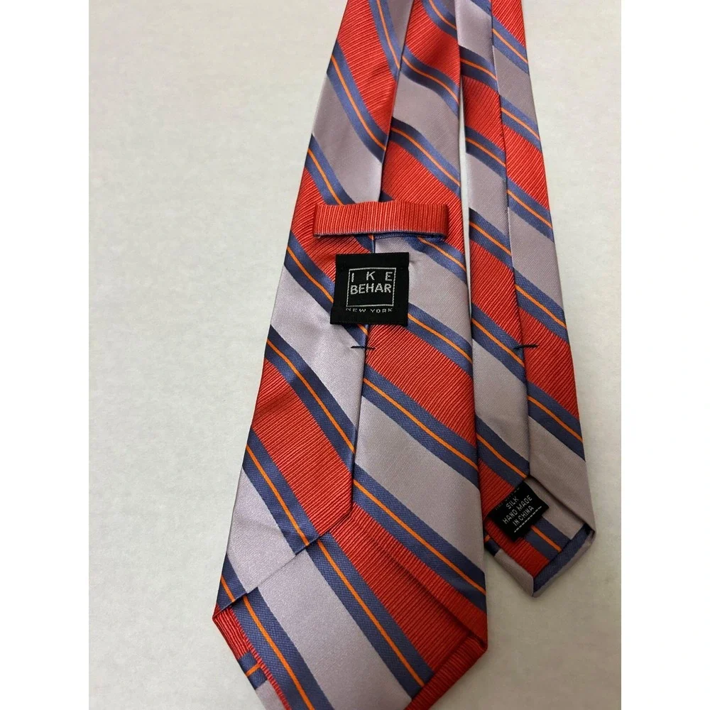 IKE BEHAR New York Necktie Men's One Size Multicolor Striped 100% Silk‎ Designer